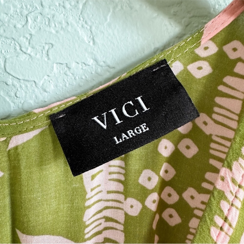 Vici Olive and Pink Floral Maxi Dress - Picture 5 of 13